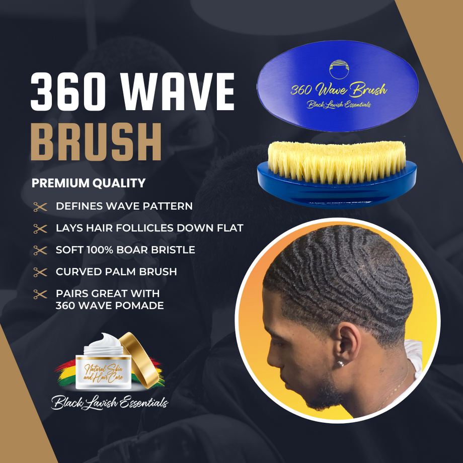 Curved Wave Brush for Fully Defined Wave Training and 360 Wave Pattern Black Lavish Essentials